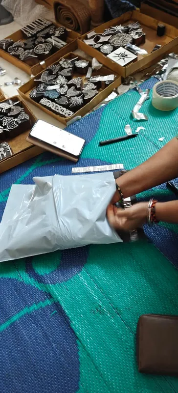An order being packed in the workshop